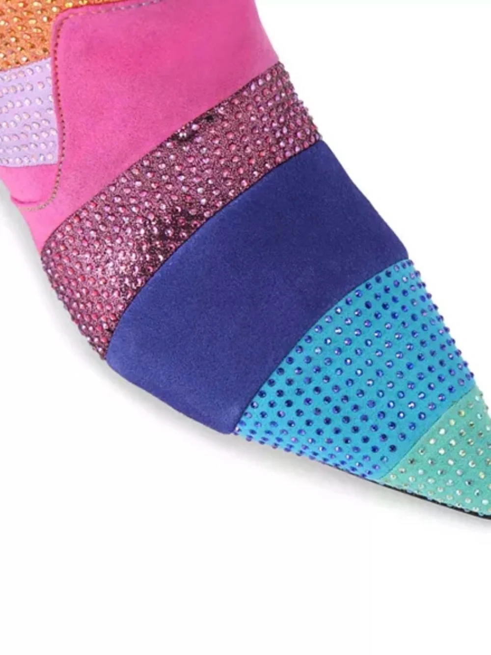 New KURT GEIGER Kensington Flexi Ankle Boot Rainbow Crystal $300 Sz 38